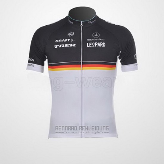 2011 Fahrradbekleidung Trek Leqpard Champion Deutschland Shwarz und Gelb Trikot Kurzarm und Tragerhose